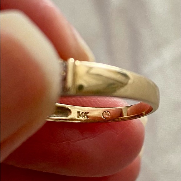 14K YELLOW GOLD GENUINE .36 CTTW ROUND BRILLIANT CUT DIAMOND 2 ROW BAND - Picture 3 of 6